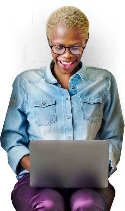 Real Estate agent with a computer